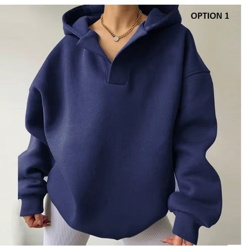 New Winter Autumn Long Sleeved Warm Thick Loose Hooded Pullovers CODE: KAR3454