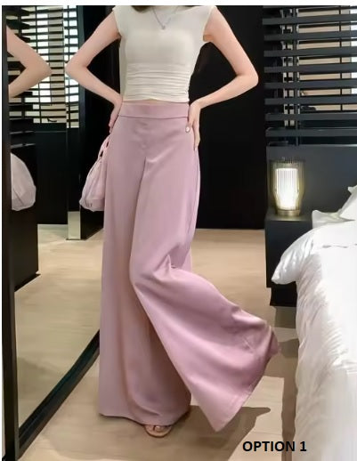 New Elegant  Wide Leg High Waist Loose Full Length Pants CODE: KAR3462