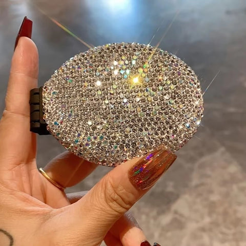 New Sparkling Diamond Bling Rhinestone Mini Portable Folding Comb Mirror Hair Brush CODE: KAR3469