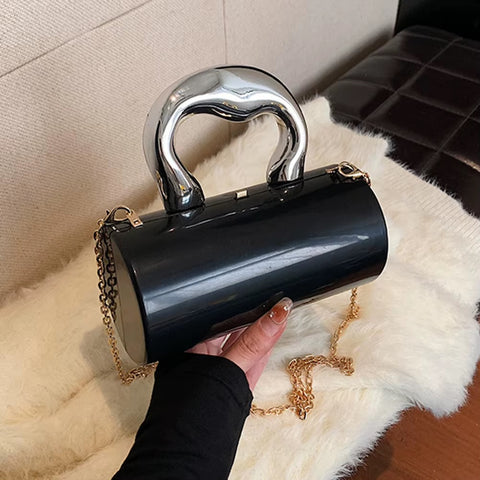 New Solid Color Metal Handles Wallet  Handbag CODE: KAR3470