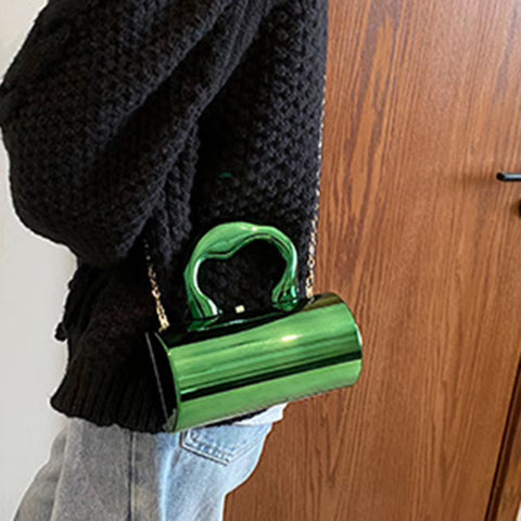 New Solid Color Metal Handles Wallet  Handbag CODE: KAR3470