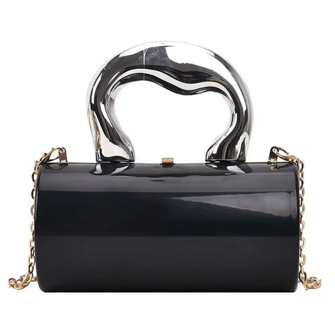 New Solid Color Metal Handles Wallet  Handbag CODE: KAR3470