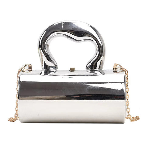 New Solid Color Metal Handles Wallet  Handbag CODE: KAR3470