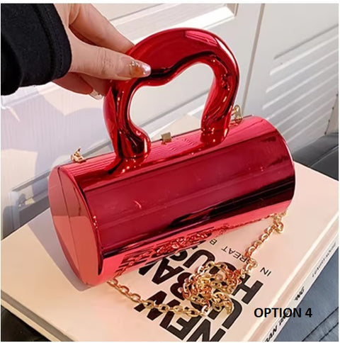 New Solid Color Metal Handles Wallet  Handbag CODE: KAR3470