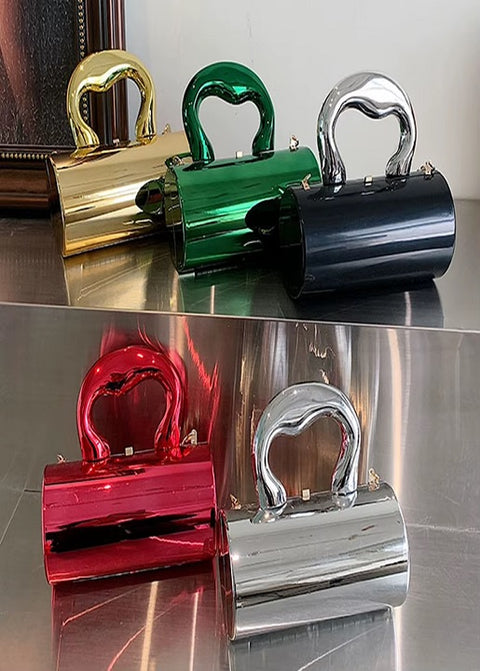 New Solid Color Metal Handles Wallet  Handbag CODE: KAR3470
