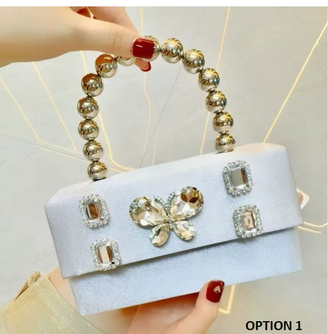 New fashion small square diamond inlaid butterfly rhinestone handbag CODE: KAR3471