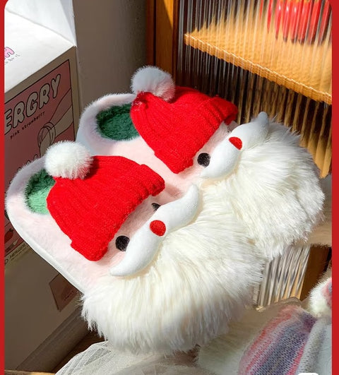 New Christmas gifts Cartoon Santa Claus Plush Warm Winter Cute slippers CODE: KAR3472