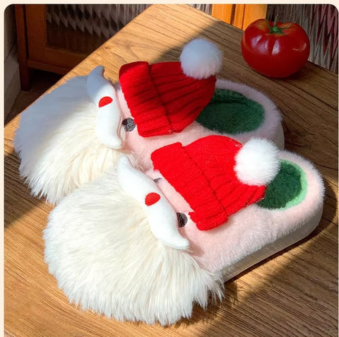 New Christmas gifts Cartoon Santa Claus Plush Warm Winter Cute slippers CODE: KAR3472