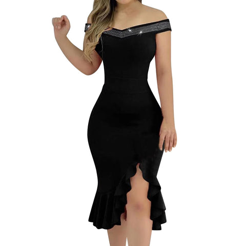 New Casual Summer Plain Shoulder Loose Solid Ruffle Mini Dress CODE: KAR3476
