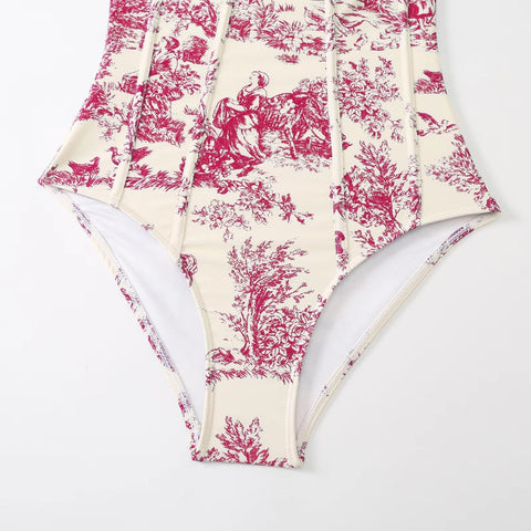 New Print Sexy Beach Swimwears Strap Two-piece Suit CODE: KAR3481
