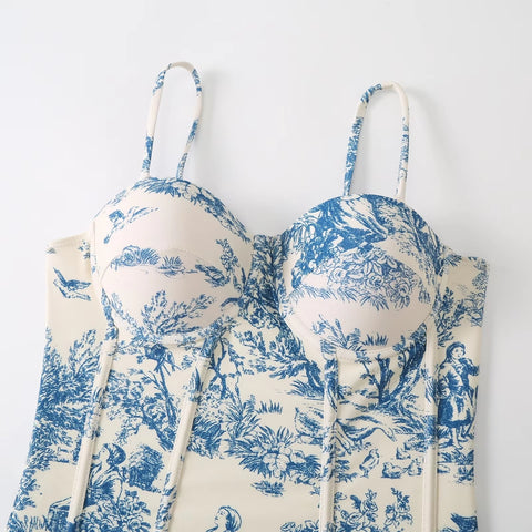 New Print Sexy Beach Swimwears Strap Two-piece Suit CODE: KAR3481