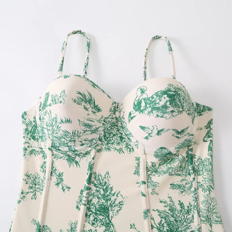New Print Sexy Beach Swimwears Strap Two-piece Suit CODE: KAR3481