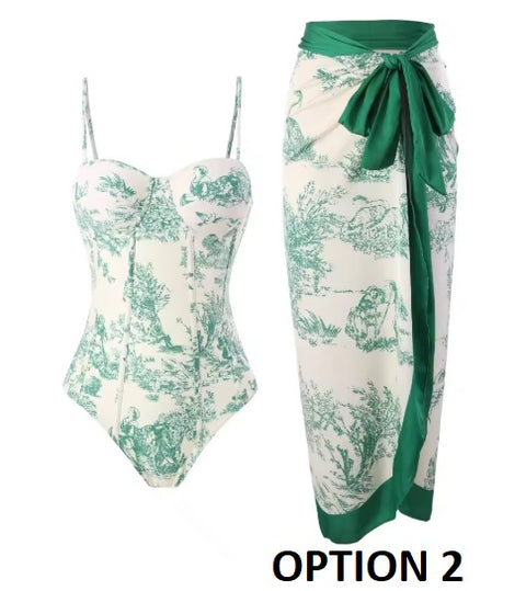 New Print Sexy Beach Swimwears Strap Two-piece Suit CODE: KAR3481