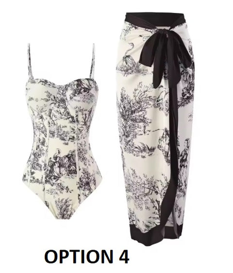 New Print Sexy Beach Swimwears Strap Two-piece Suit CODE: KAR3481