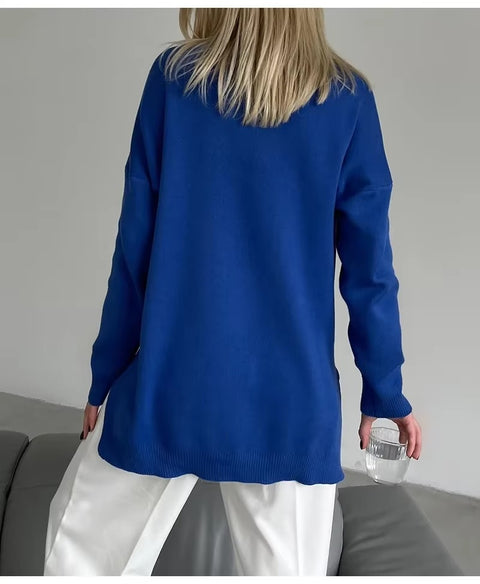 New Turtleneck Warm Side Split Casual High Quality Oversized pullover CODE: KAR3484