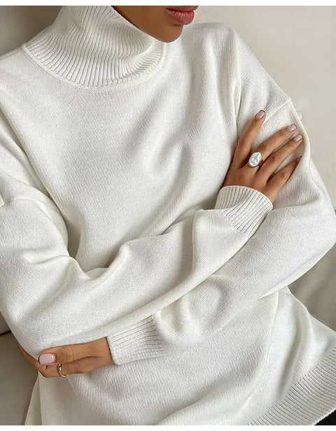 New Turtleneck Warm Side Split Casual High Quality Oversized pullover CODE: KAR3484
