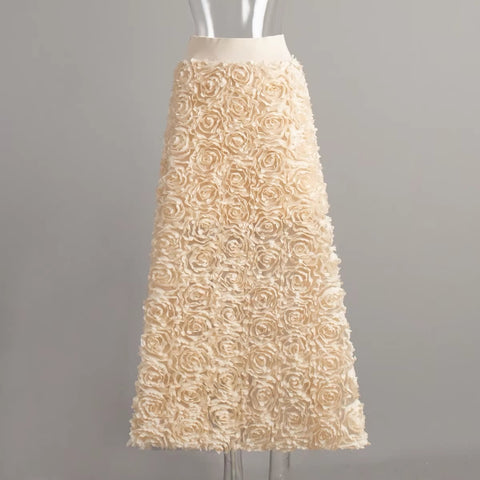 New Fashion Long Petal Elegant Unique High Waisted Skirt CODE: KAR3485