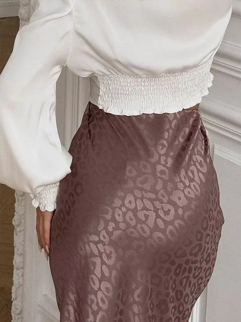 New Fashion Print Elegant High Waist Ankle Length Skirt CODE: KAR3487