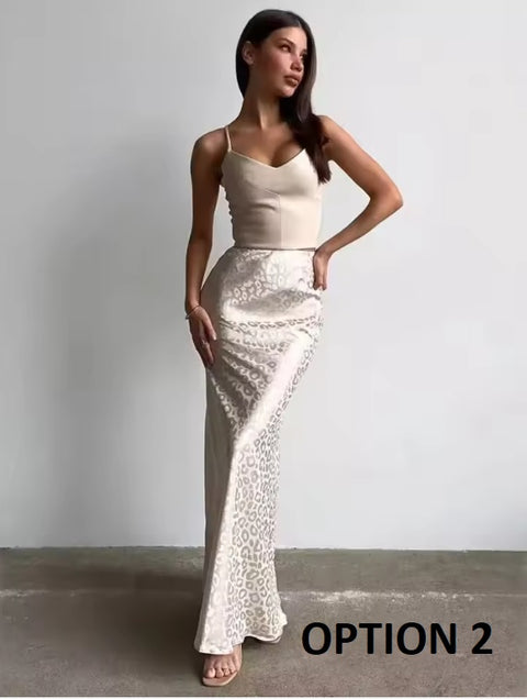 New Fashion Print Elegant High Waist Ankle Length Skirt CODE: KAR3487