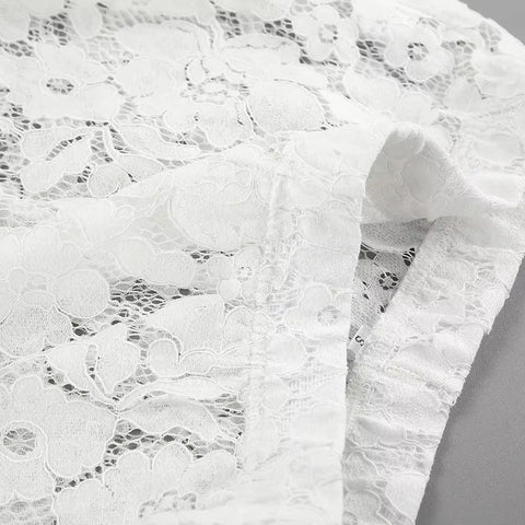 New Summer Wolfeel Sexy Perspective Flare High Waist Lace Long Pant CODE: KAR3488