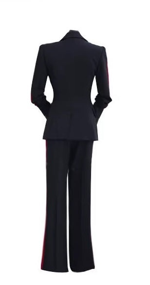 New Elegant  Double Breasted Slim Outwear Blazer Long Pant 2 Piece Set CODE: KAR3492
