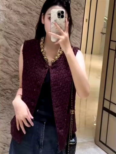 New Fashion O Neck Solid Single Breaste Sleeveless Loose Cardigan Coat CODE: KAR3504
