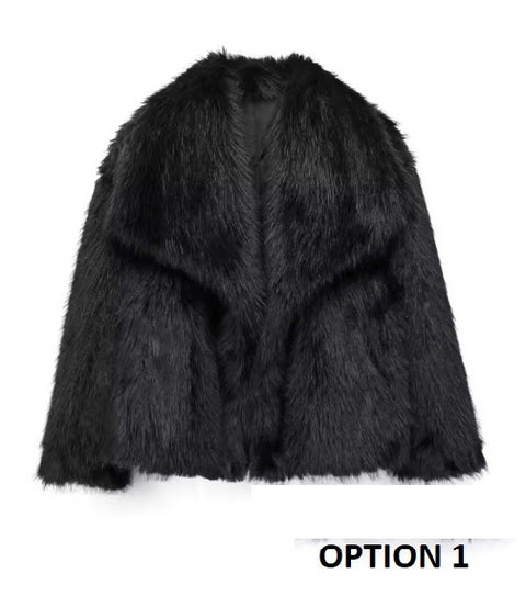 New Autumn Winter Faux Fur Fluffy Jacket CODE: KAR3507