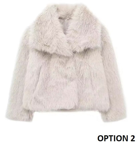 New Autumn Winter Faux Fur Fluffy Jacket CODE: KAR3507