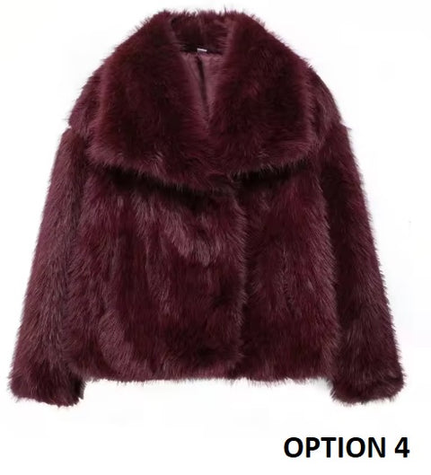 New Autumn Winter Faux Fur Fluffy Jacket CODE: KAR3507