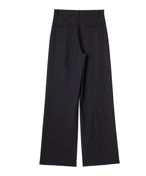 New Formal Wear Striped High Waist Baggy Casual Wide Leg Trousers Pant CODE: KAR3508
