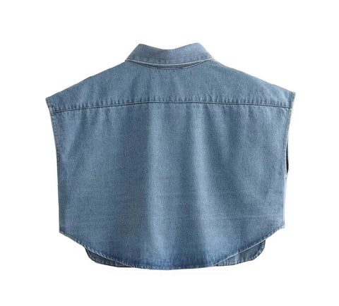 New Fashion With Pockets Cropped Sleeveless Shirt CODE: KAR3512