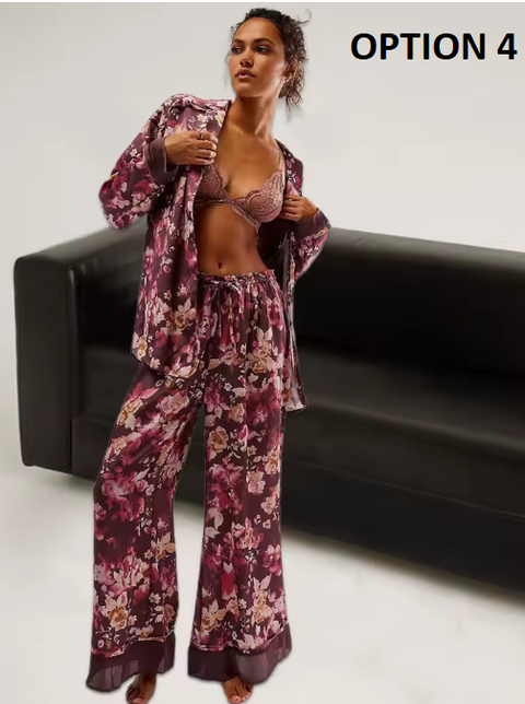 New Print Floral Casual Long Sleeve Lapel Loose Pajamas Set CODE: KAR3513