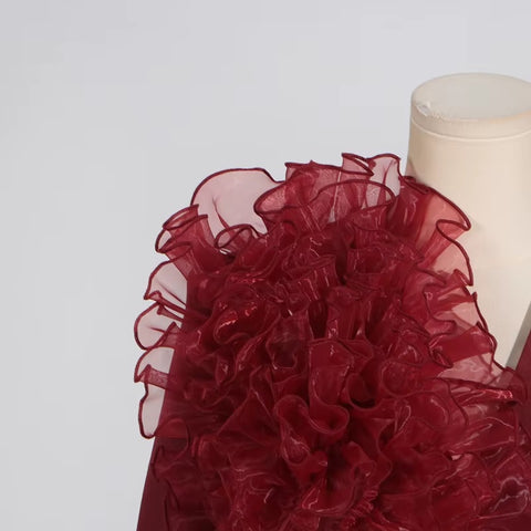 New Elegant Mesh Flower Spliced V Neck Single Button Long Sleeve Slim Blazers CODE: KAR3528