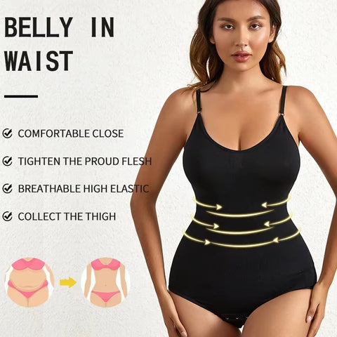 New Solid Seamless Tummy Control Butt Lifting Slimmer Body Shaper Bodysuit CODE: KAR3541