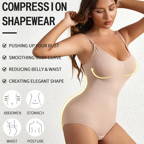 New Solid Seamless Tummy Control Butt Lifting Slimmer Body Shaper Bodysuit CODE: KAR3541