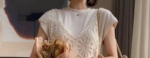Summer New Fashion Light Luxury Crochet Design Short Sleeve Lace Hollow Breathable Dress CODE: KAR3546