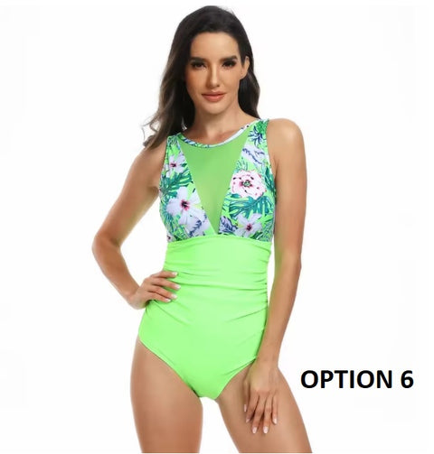 Summer New Sports Lace One-piece Swimsuit CODE: KAR3555