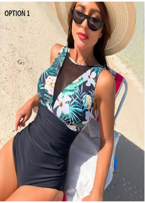 Summer New Sports Lace One-piece Swimsuit CODE: KAR3555