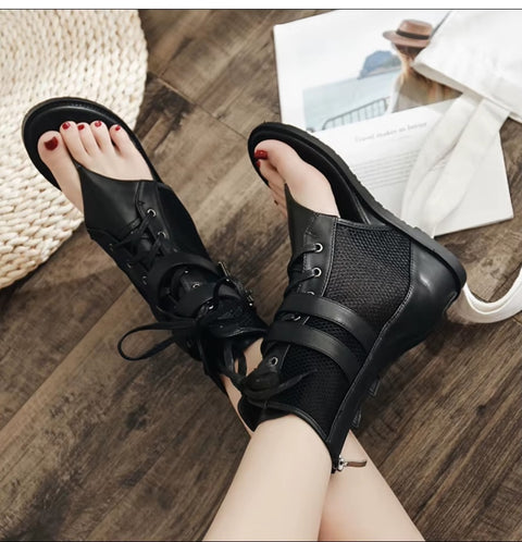 New Summer High Top Lace Up Versatile Sandals CODE: KAR3558