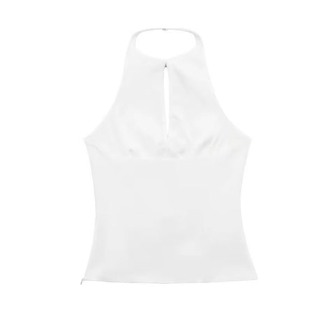 New Bow Rhinestone Crop Cut Out Sleeveless Off Shoulder Backless Sexy Top CODE: KAR3561