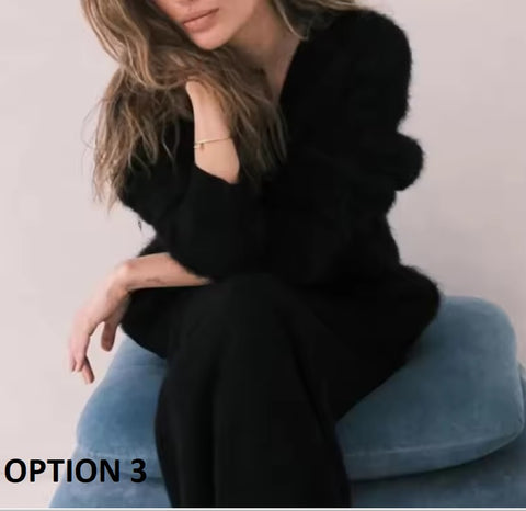 New Fashion V-neck Long Sleeve Solid Button Oversized Jacket CODE: KAR3566