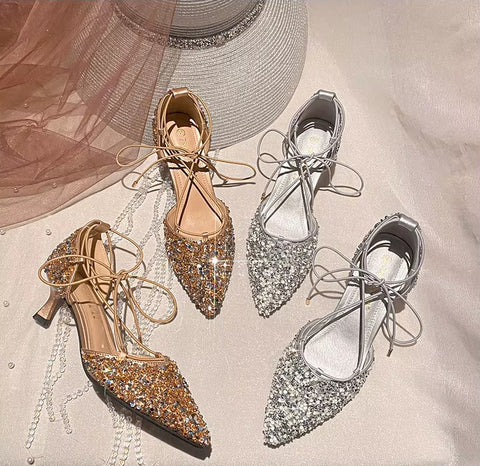 Luxury Fashion Bling Bling Cross heel CODE: KAR3567