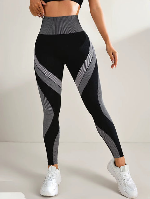New Color Block Seamless High Waisted Scrunch Butt Lifting Workout Pant CODE: KAR3570