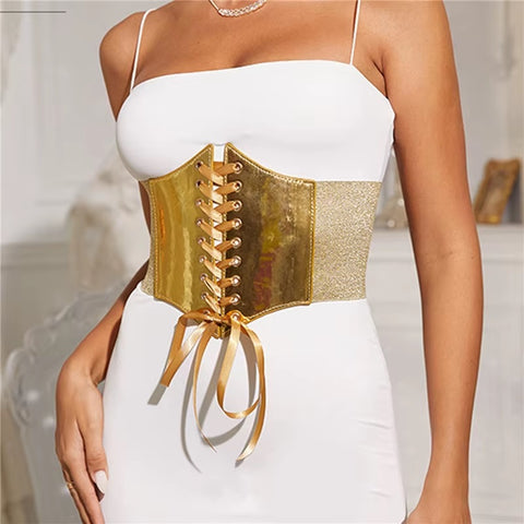 New Fashion Luxury Designer Elastic Wide Waist Decorative Girdle Belt CODE: KAR3573