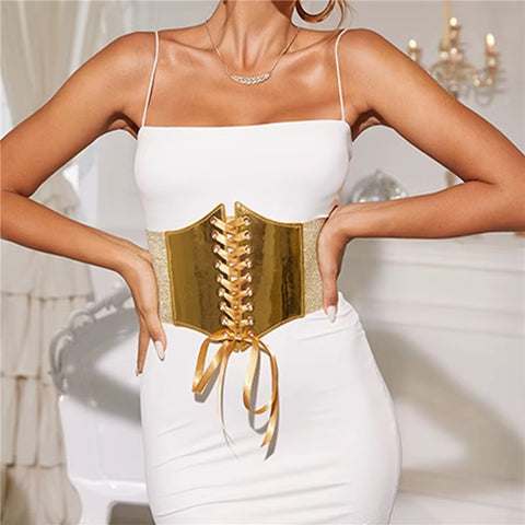 New Fashion Luxury Designer Elastic Wide Waist Decorative Girdle Belt CODE: KAR3573