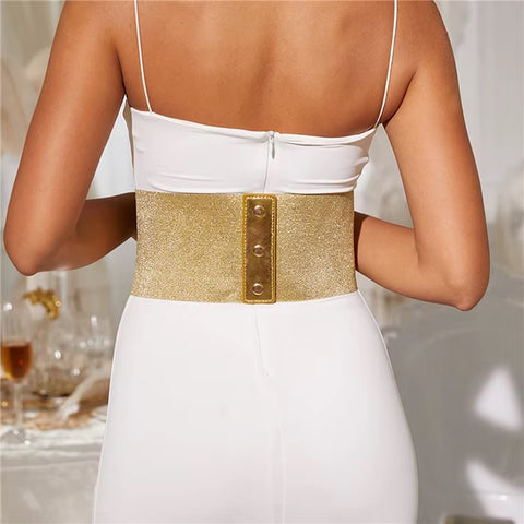 New Fashion Luxury Designer Elastic Wide Waist Decorative Girdle Belt CODE: KAR3573