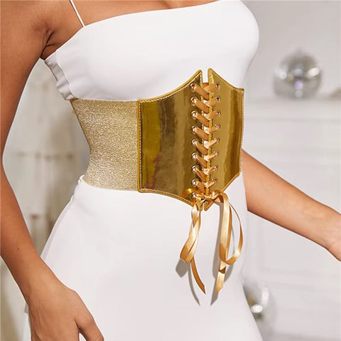 New Fashion Luxury Designer Elastic Wide Waist Decorative Girdle Belt CODE: KAR3573