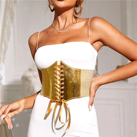 New Fashion Luxury Designer Elastic Wide Waist Decorative Girdle Belt CODE: KAR3573