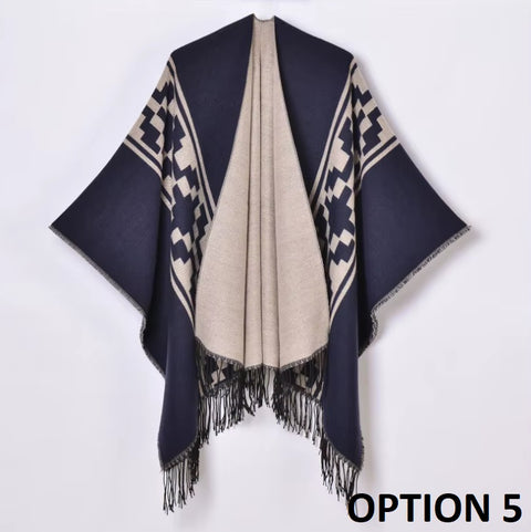 New Winter Warm Ponchos Thickened Scarf Split Cape Shawl CODE: KAR3575
