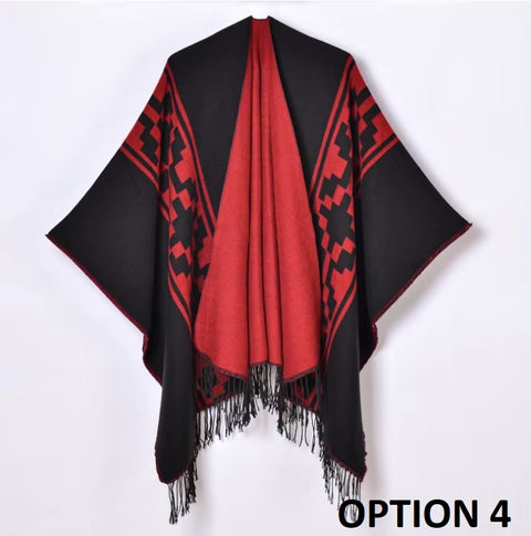 New Winter Warm Ponchos Thickened Scarf Split Cape Shawl CODE: KAR3575